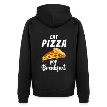 Snack Pizzalove Pizza Lover Gift - Unisex Premium Organic Zip Hoodie - black - Back - Nico (187cm)