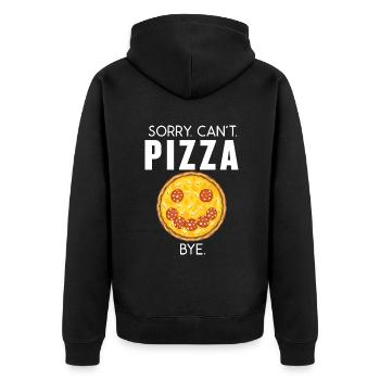 Snack Pizzalove Pizza Lover Gift - Unisex Premium Organic Zip Hoodie - black - Back - Nico (187cm)