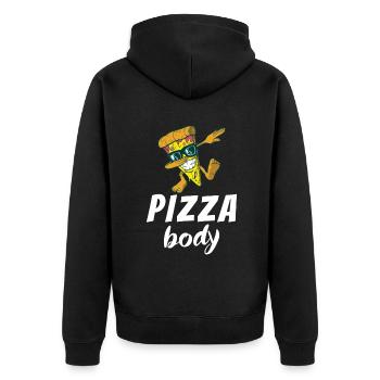 Snack Pizzalove Pizza Lover Gift - Unisex Premium Organic Zip Hoodie - black - Back - Nico (187cm)