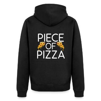 Snack Pizzalove Pizza Lover Geschenk - Unisex Premium Bio Zip Hoodie - Schwarz - Hinten - Nico (187cm)