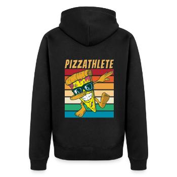 Snack Pizzalove Pizza Lover Geschenk - Unisex Premium Bio Zip Hoodie - Schwarz - Hinten - Nico (187cm)
