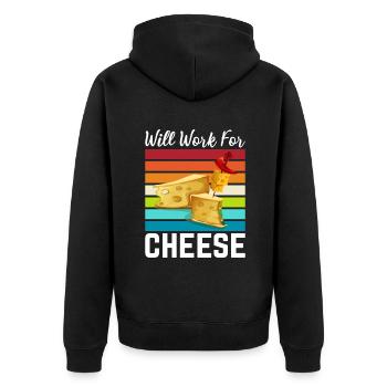Snack Cheese Lover Cheese Gift - Veste à capuche bio Premium Unisexe - noir - Dos - Nico (187cm)