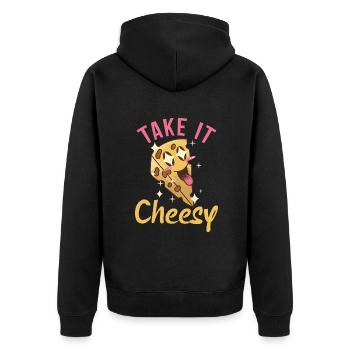 Snack Cheese Lover Cheese Gift - Veste à capuche bio Premium Unisexe - noir - Dos - Nico (187cm)