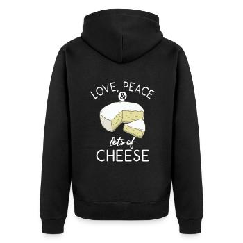 Snack Cheese Lover Cheese Gift - Veste à capuche bio Premium Unisexe - noir - Dos - Nico (187cm)