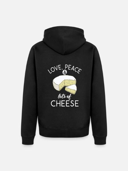 Snack Cheese Lover Cheese Gift - Unisex Premium Organic Zip Hoodie - black