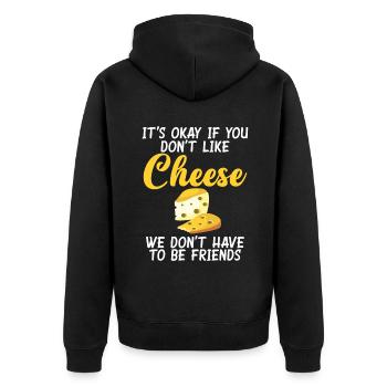 Snack Cheese Lover Cheese Gift - Unisex Premium Organic Zip Hoodie - black - Back - Nico (187cm)