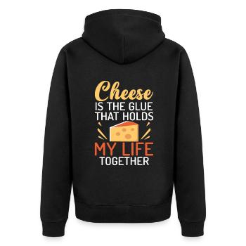 Snack Cheese Lover Cheese Gift - Veste à capuche bio Premium Unisexe - noir - Dos - Nico (187cm)