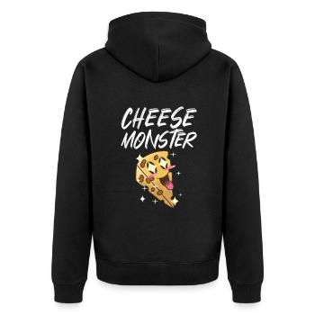 Snack Cheese Lover Cheese Gift - Unisex Premium Organic Zip Hoodie - black - Back - Nico (187cm)