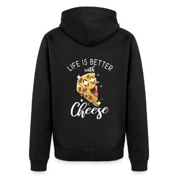 Snack Cheese Lover Cheese Gift - Veste à capuche bio Premium Unisexe - noir - Dos - Nico (187cm)
