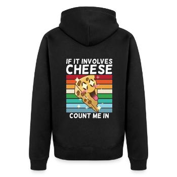 Snack Cheese Lover Cheese Gift - Veste à capuche bio Premium Unisexe - noir - Dos - Nico (187cm)
