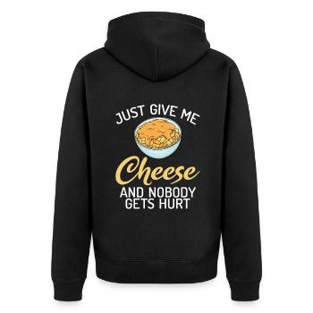 Snack Cheese Lover Cheese Gift - Veste à capuche bio Premium Unisexe - noir - Dos - Nico (187cm)
