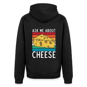 Snack Cheese Lover Cheese Gift - Veste à capuche bio Premium Unisexe - noir - Dos - Nico (187cm)