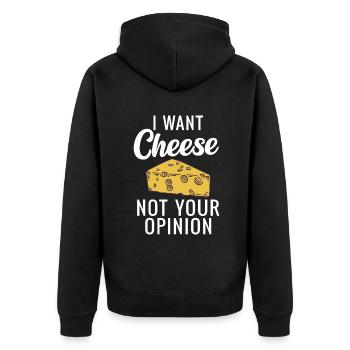 Snack Cheese Lover Cheese Gift - Veste à capuche bio Premium Unisexe - noir - Dos - Nico (187cm)