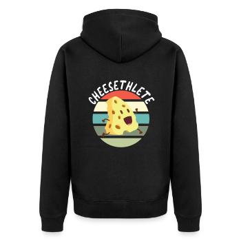 Snack Cheese Lover Cheese Gift - Unisex Premium Organic Zip Hoodie - black - Back - Nico (187cm)