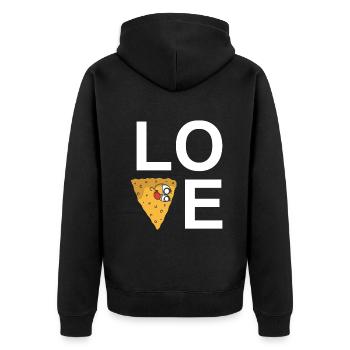 Nacho Lover Nacho Geschenk Mexikanisches Essen - Unisex Premium Bio Zip Hoodie - Schwarz - Hinten - Nico (187cm)