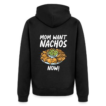 Nacho Lover Nacho Geschenk Mexikanisches Essen - Unisex Premium Bio Zip Hoodie - Schwarz - Hinten - Nico (187cm)