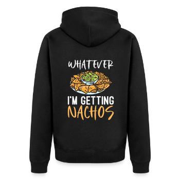 Nacho Lover Nacho Geschenk Mexikanisches Essen - Unisex Premium Bio Zip Hoodie - Schwarz - Hinten - Nico (187cm)