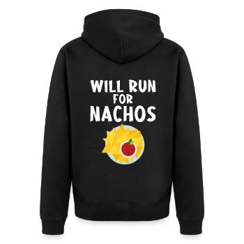 Nacho Lover Nacho Gift Mexican Food - Unisex Premium Organic Zip Hoodie - black - Back - Nico (187cm)