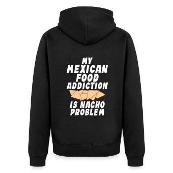 Nacho Lover Nacho Geschenk Mexikanisches Essen - Unisex Premium Bio Zip Hoodie - Schwarz - Hinten - Nico (187cm)
