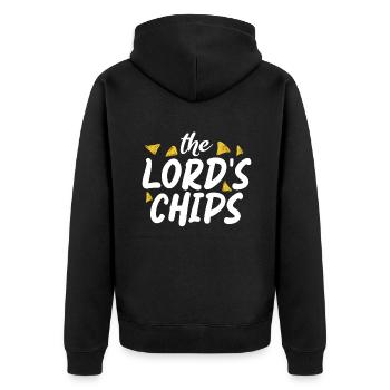 Nacho Lover Nacho Geschenk Mexikanisches Essen - Unisex Premium Bio Zip Hoodie - Schwarz - Hinten - Nico (187cm)