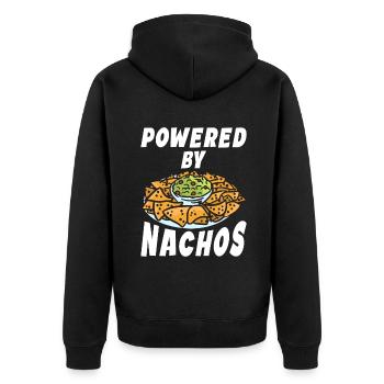Nacho Lover Nacho Geschenk Mexikanisches Essen - Unisex Premium Bio Zip Hoodie - Schwarz - Hinten - Nico (187cm)