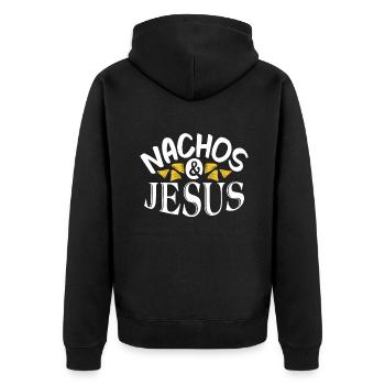 Nacho Lover Nacho Gift Mexican Food - Unisex Premium Organic Zip Hoodie - black - Back - Nico (187cm)