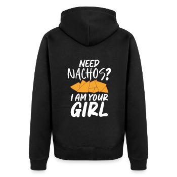 Nacho Lover Nacho Gift Mexican Food - Unisex Premium Organic Zip Hoodie - black - Back - Nico (187cm)