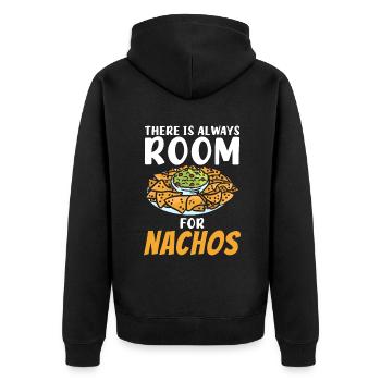 Nacho Lover Nacho Geschenk Mexikanisches Essen - Unisex Premium Bio Zip Hoodie - Schwarz - Hinten - Nico (187cm)