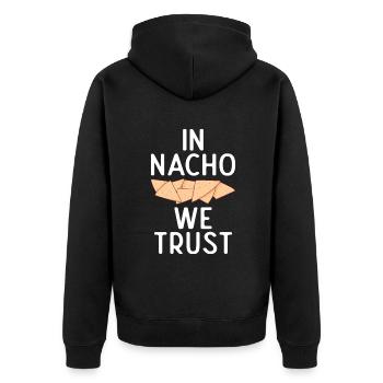 Nacho Lover Nacho Gift Mexican Food - Unisex Premium Organic Zip Hoodie - black - Back - Nico (187cm)