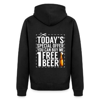 Beer Drinker Beer Gifts - Unisex Premium Organic Zip Hoodie - black - Back - Nico (187cm)