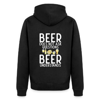 Beer Drinker Beer Gifts - Unisex Premium Organic Zip Hoodie - black - Back - Nico (187cm)