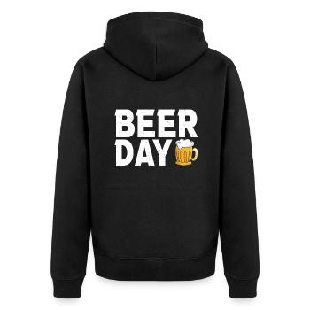 Beer Drinker Beer Gifts - Unisex Premium Organic Zip Hoodie - black - Back - Nico (187cm)