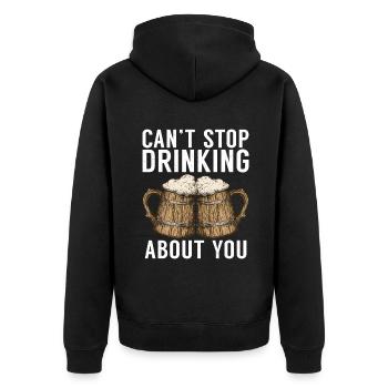 Beer Drinker Beer Gifts - Unisex Premium Organic Zip Hoodie - black - Back - Nico (187cm)