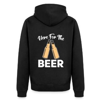 Beer Drinker Beer Gifts - Unisex Premium Organic Zip Hoodie - black - Back - Nico (187cm)