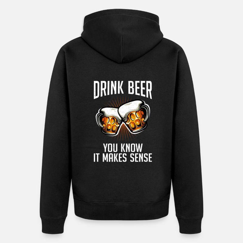 Biertrinker Bier Geschenke - Unisex Premium Bio Zip Hoodie - Schwarz