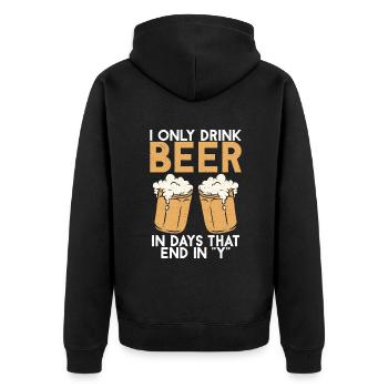 Beer Drinker Beer Gifts - Unisex Premium Organic Zip Hoodie - black - Back - Nico (187cm)
