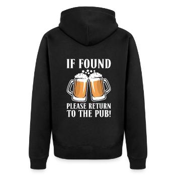 Beer Drinker Beer Gifts - Unisex Premium Organic Zip Hoodie - black - Back - Nico (187cm)