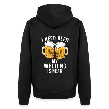 Beer Drinker Beer Gifts - Unisex Premium Organic Zip Hoodie - black - Back - Nico (187cm)