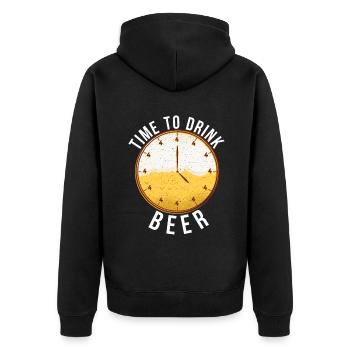 Beer Drinker Beer Gifts - Unisex Premium Organic Zip Hoodie - black - Back - Nico (187cm)