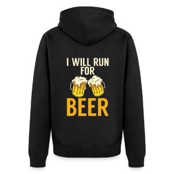 Beer Drinker Beer Gifts - Unisex Premium Organic Zip Hoodie - black - Back - Nico (187cm)