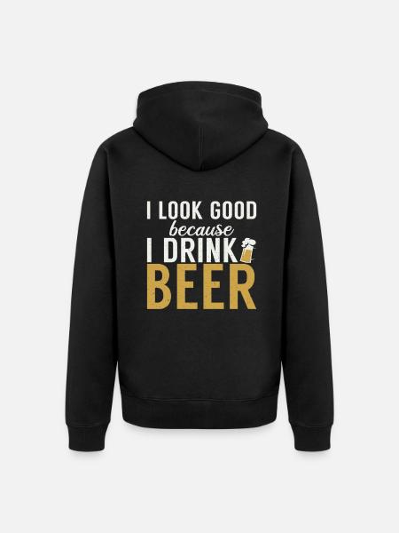 Biertrinker Bier Geschenke - Unisex Premium Bio Zip Hoodie - Schwarz