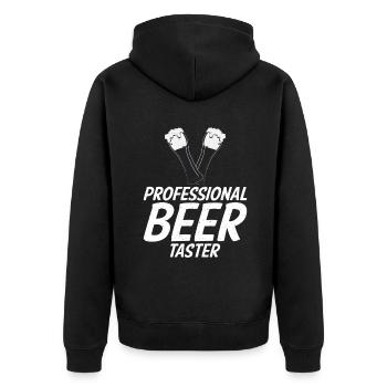 Beer Drinker Beer Gifts - Unisex Premium Organic Zip Hoodie - black - Back - Nico (187cm)