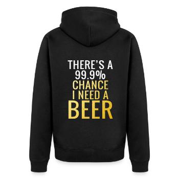 Beer Drinker Beer Gifts - Unisex Premium Organic Zip Hoodie - black - Back - Nico (187cm)