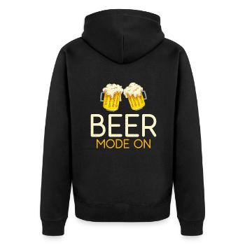 Beer Drinker Beer Gifts - Unisex Premium Organic Zip Hoodie - black - Back - Nico (187cm)