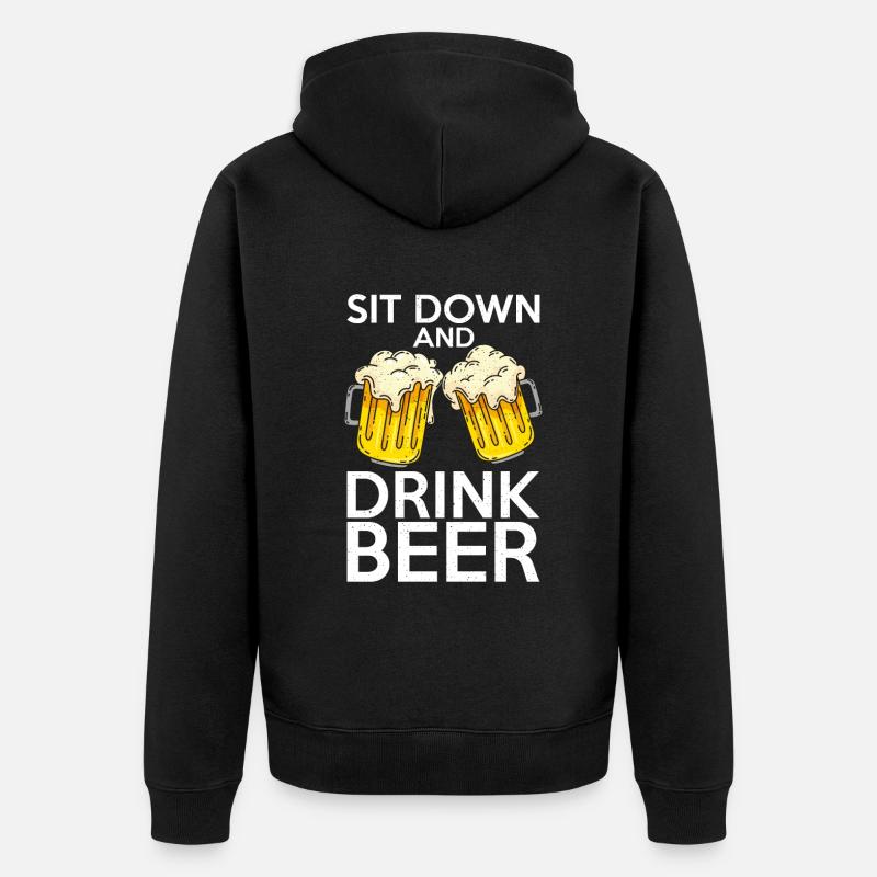 Biertrinker Bier Geschenke - Unisex Premium Bio Zip Hoodie - Schwarz