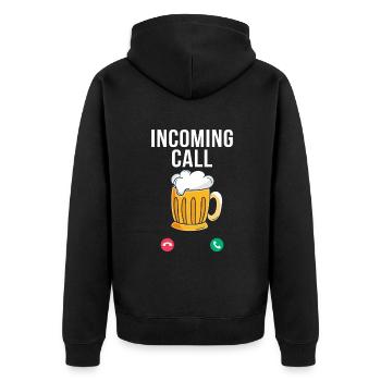 Beer Drinker Beer Gifts - Unisex Premium Organic Zip Hoodie - black - Back - Nico (187cm)