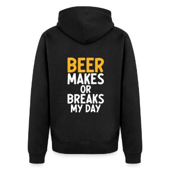 Beer Drinker Beer Gifts - Unisex Premium Organic Zip Hoodie - black - Back - Nico (187cm)