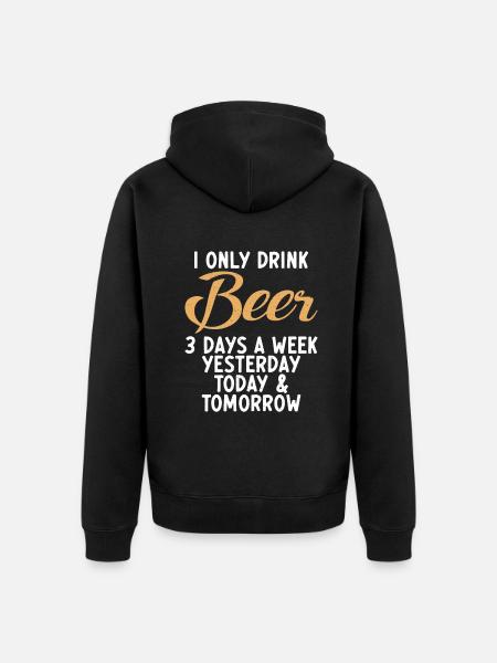 Beer Drinker Beer Gifts - Unisex Premium Organic Zip Hoodie - black