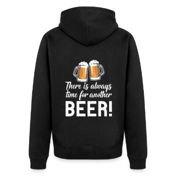 Beer Drinker Beer Gifts - Unisex Premium Organic Zip Hoodie - black - Back - Nico (187cm)