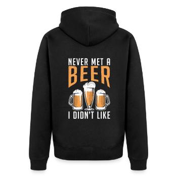 Beer Drinker Beer Gifts - Unisex Premium Organic Zip Hoodie - black - Back - Nico (187cm)